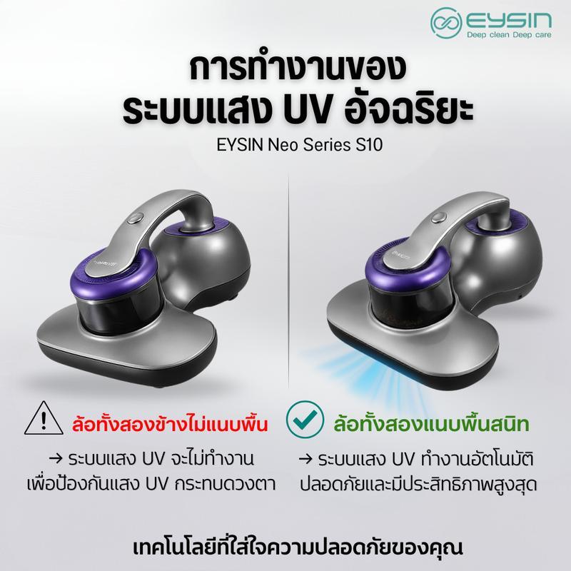 EYSIN Neo Series  S10 เครื่องดูดไรฝุ่นบนเตียง กำลังไฟฟ้า 300 วัตต์ แรงดูด 15,000Pa แผ่นตีฝุ่น 10,000