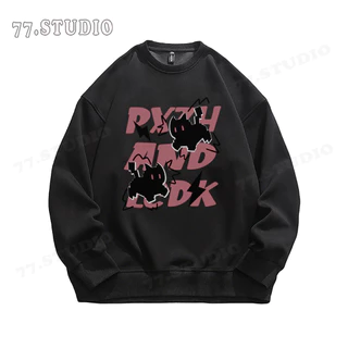COD（พร้อมส่งจากกรุงเทพ） เสื้อกันหนาวแขนยาว เสื้อยืดคอกลมพิมพ์ลาย เสื้อเชิ้ตลำลองทรงหลวมใส่สบาย เทรนด์เกาหลี M-XXXL