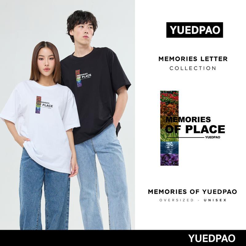 Yuedpao Memories letter ผ้าหนายับยากรีดง่าย เสื้อยืดทรงหลวม เสื้อยืดเปล่า โอเวอร์ไซส์ Set Memorise o