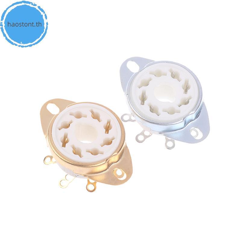 Hastont 1 PC 8Pin GZC8-Y-6 Octal ซ็อกเก็ตเซรามิควาล์วฐานแจ็คสําหรับ KT88/6550/EL34/6P6P/6V6/6N8P/6SN