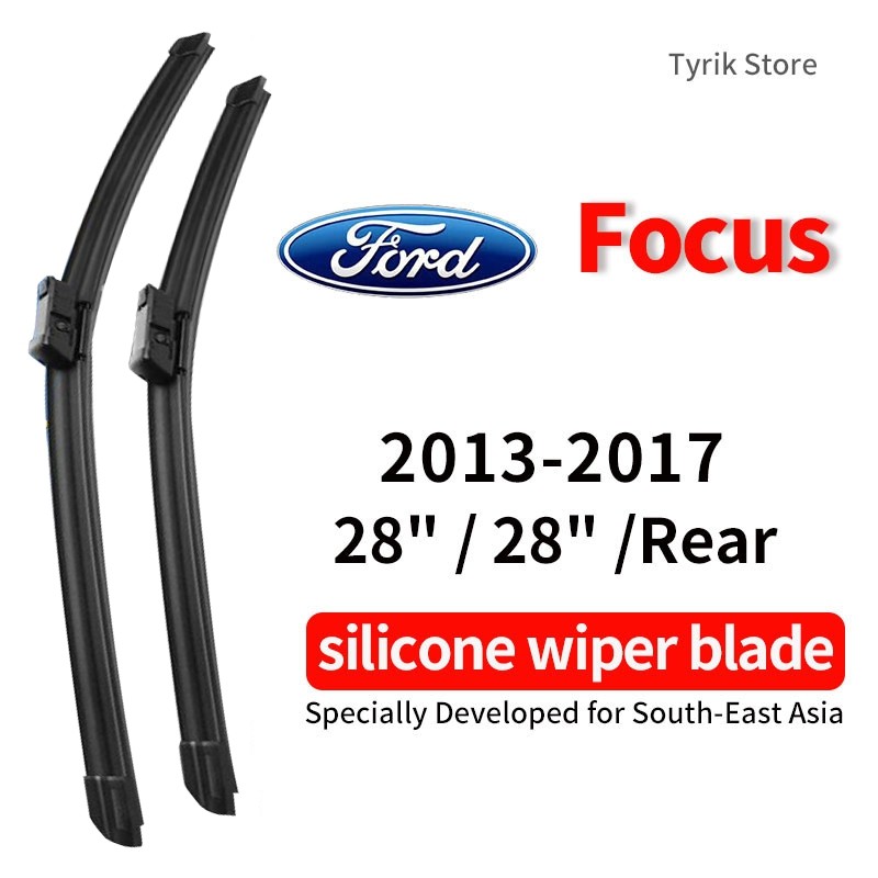 หน้า/หลัง) ชุดใบปัดน้ำฝน Ford Focus สำหรับรถ Suv รุ่นปี 2013-2017 wiper blade ใบปัดน้ำฝนกระจกหลัง แบบ banana ซิลิโคน