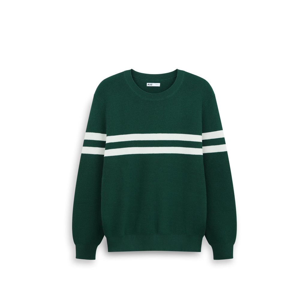 AIIZ เสื้อสเวตเตอร์ผู้ชายทอริบทอลายทาง AIIZ Men’s Striped Ribbed-Knit Sweater