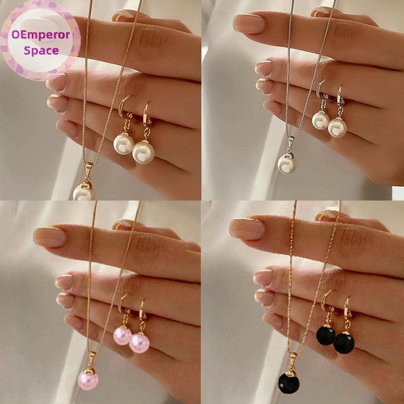 OOEM 3 ชิ้นชุดเครื่องประดับต่างหูจี้สร้อยคอผู้หญิงประณีตแฟชั่นงานแต่งงาน PH