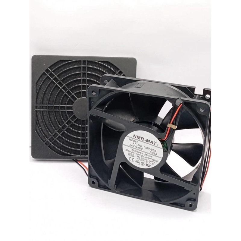 ฟิวส์เตอร์+พัดลม4นิ้วครึ่ง 24v NMB-MAT 7 MODEL 4715KL-05W-B50 24V=DC Minebea Motor ราคาถูกจาก โรงงาน