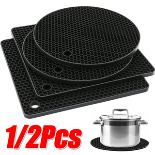 1/2 ชิ้นครัวซิลิโคนทนความร้อนเคาน์เตอร์เสื่อ / ซิลิโคนกันลื่…