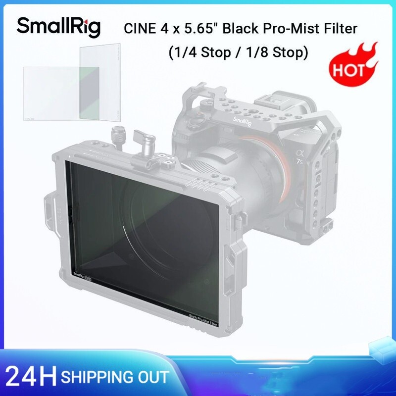 SmallRig CINE 4 x 5.65" Black ProMist Filter 1/4 Stop 1/8 Stop B270 Glass for Matte Box Outdoor Film