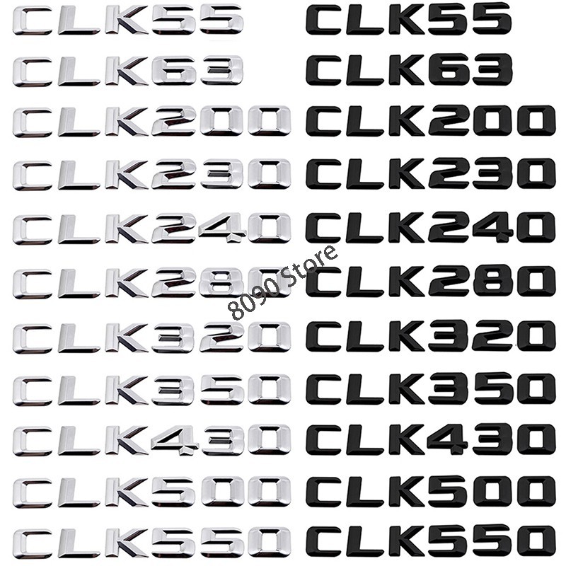 โลหะรถสติกเกอร์ด้านหลังสําหรับ Mercedes Benz Letter CLK55 CLK63 CLK200 CLK230 CLK240 CLK280 CLK320 C
