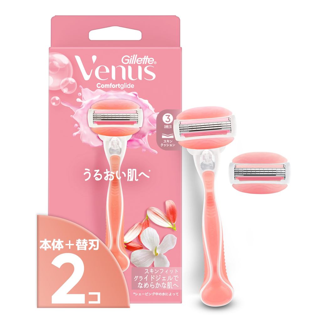 【Direct from Japan】มีดโกนขนผู้หญิง Gillette Venus 💗 กลิ่นชาไวท์ที ให้ผิวนุ่มชุ่มชื้น ✨ ใบมีด 3 ชั้น 