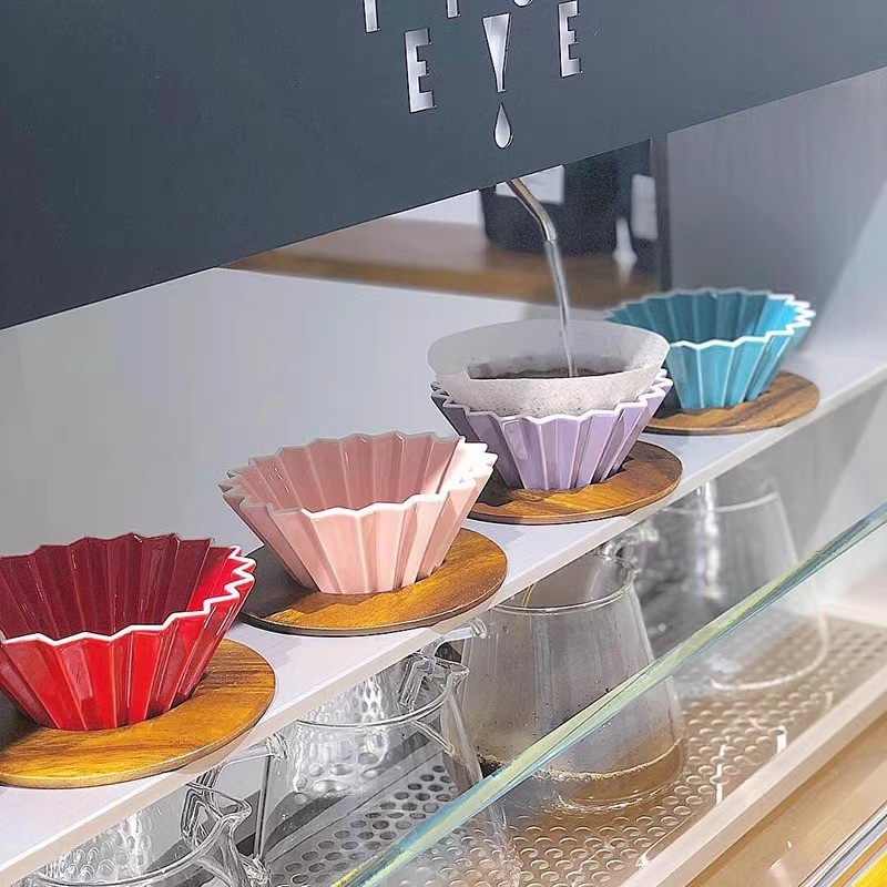 ญี่ปุ่น Original ORIGAMI ORIGAMI ถ้วยกรองเซรามิค V60 เค้กกรวยกาแฟกรองถ้วย Minoyaki S ขนาด M ขนาด