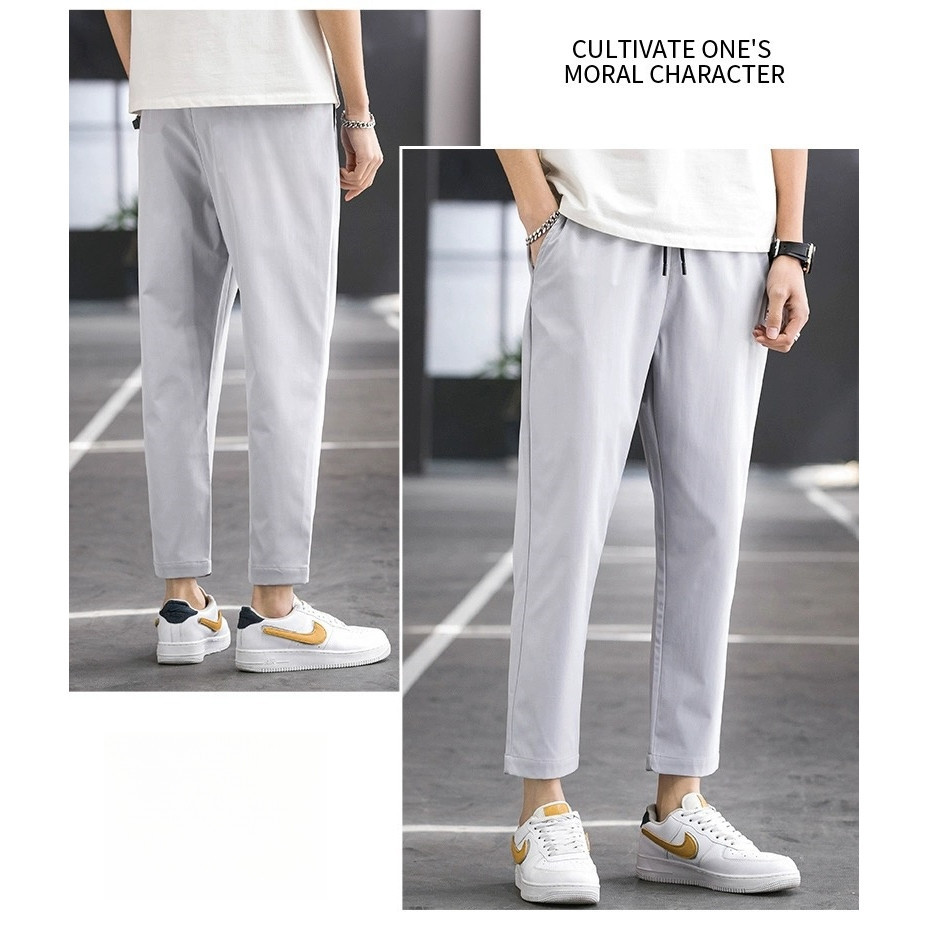 Chaistyle กางเกงลำลองผู้ชาย กระเป๋าข้าง เอวยางยืด เข้ารูป สีทึบ ใส่สบาย fashion ราคา ถูกที่สุด ดีลบีเคเค แกลเลอรีภาพที่ 8