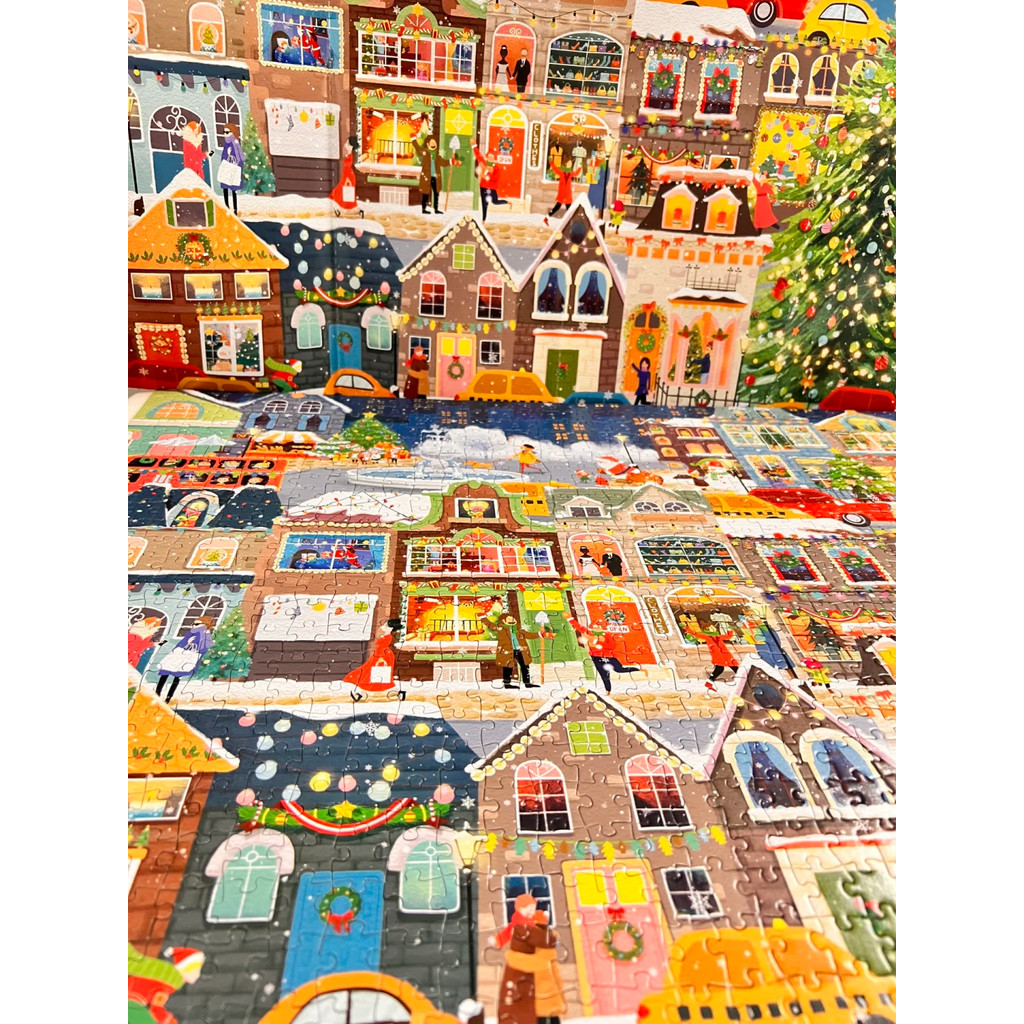< Christmas Eve} Holiday Atmosp Puzzle 1,000 ชิ้น Casual Decompression ของเล่นเพื่อการศึกษาตกแต่งของขวัญสร้างสรรค์ - รูปที่ 4