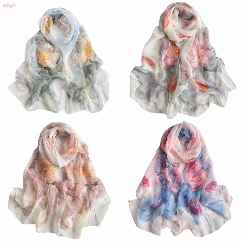 ผ้าพันคอกันแดดน่ารัก พิมพ์ลายดอกไม้ ระบายอากาศได้ดี เหมาะสำหรับฤดูใบไม้ผลิและฤดูร้อน