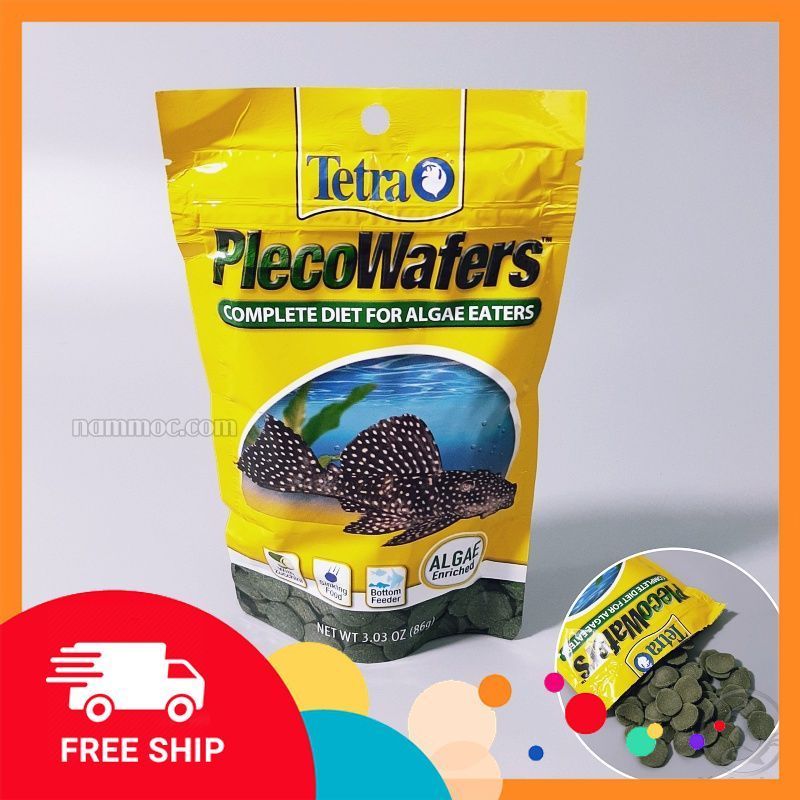 Tetra Pleco เวเฟอร์ [86gr] | อาหารพรีเมี่ยมสําหรับ Pleco - Ratfish และเห็ดปลาป่นอื่นๆ