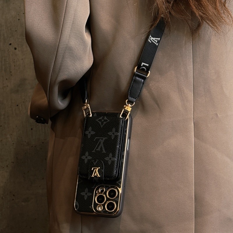 เชือกเส้นเล็กCrossbodyหนังผู้ถือบัตรเคสโทรศัพท์สําหรับIPho รูปที่ 7