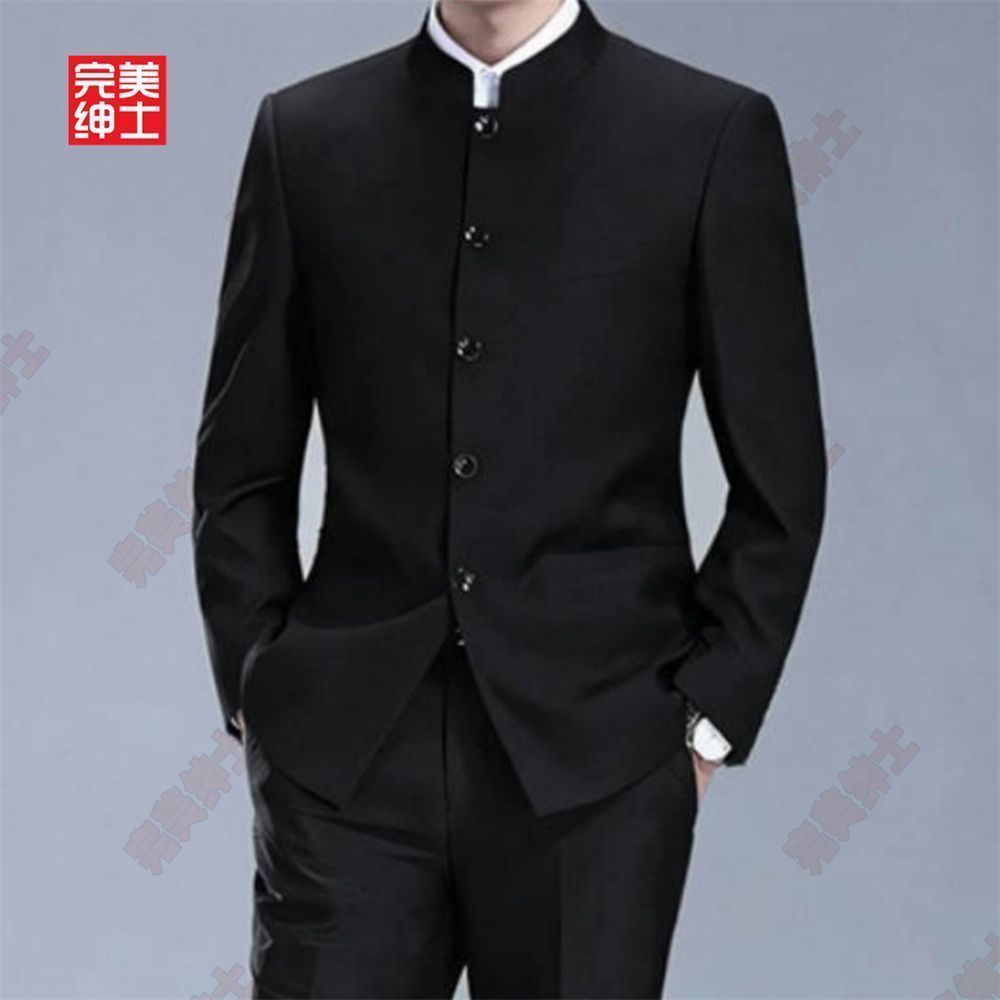 สูทผู้ชายใหม่สไตล์จีน ไซส์ใหญ่สำหรับฤดูใบไม้ผลิและใบไม้ร่วง แบบอย่างเป็นทางการ Y251126