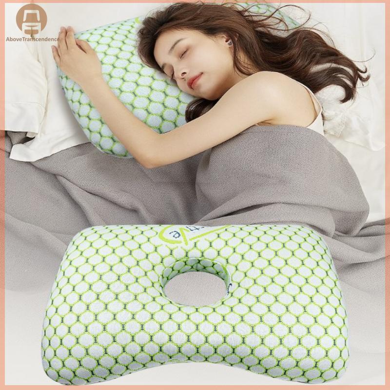 ABOVE ผ้าฝ้ายบรรจุเจาะหู Breathable Ergonomic พร้อมรูหูแบบพกพาสบายต่างหู TH