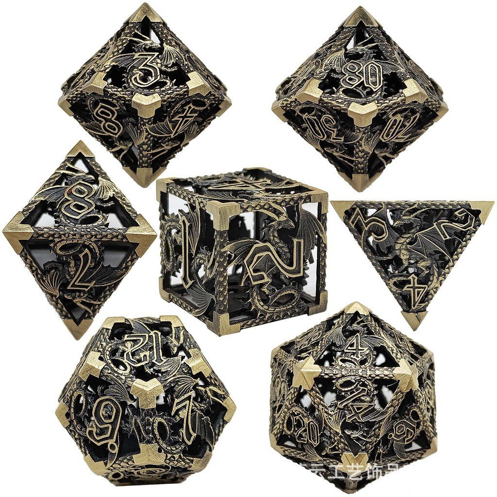 Hollow DICE Metal TRPG Multi-faceted Body Color Set COC Running Team Board Game DICE DND Dungeons an