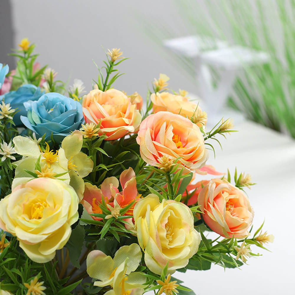 ช่อบูเก้กุหลาบx18 แซมตุ้มจิ๋ว ดอกกุหลาบ ดอกไม้ประดิษฐ์ ดอกไม้ปลอม ช่อดอกไม้ ตกแต่งบ้าน พร็อพถ่ายรูป - รูปที่ 5