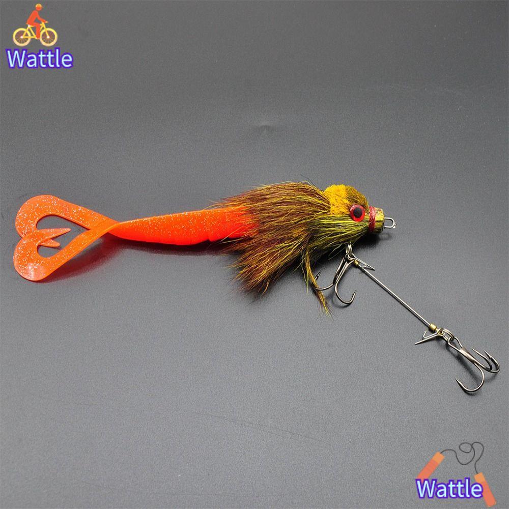 WATTLE เหยื่อมausจำลองสำหรับตกปลาทะเลลึก ดีไซน์พื้นผิวเหมือนผมกวาง ขนาด 22 ซม. หนัก 35 กรัม