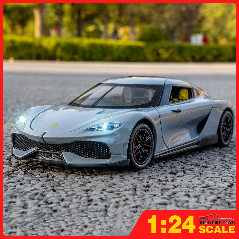 Klt 1:24 Koenigsegg Gemera Supercar รถโมเดลรถโลหะผสมของเล่นคอลเลกชันของขวัญสําหรับเด็กเด็กผู้หญิง