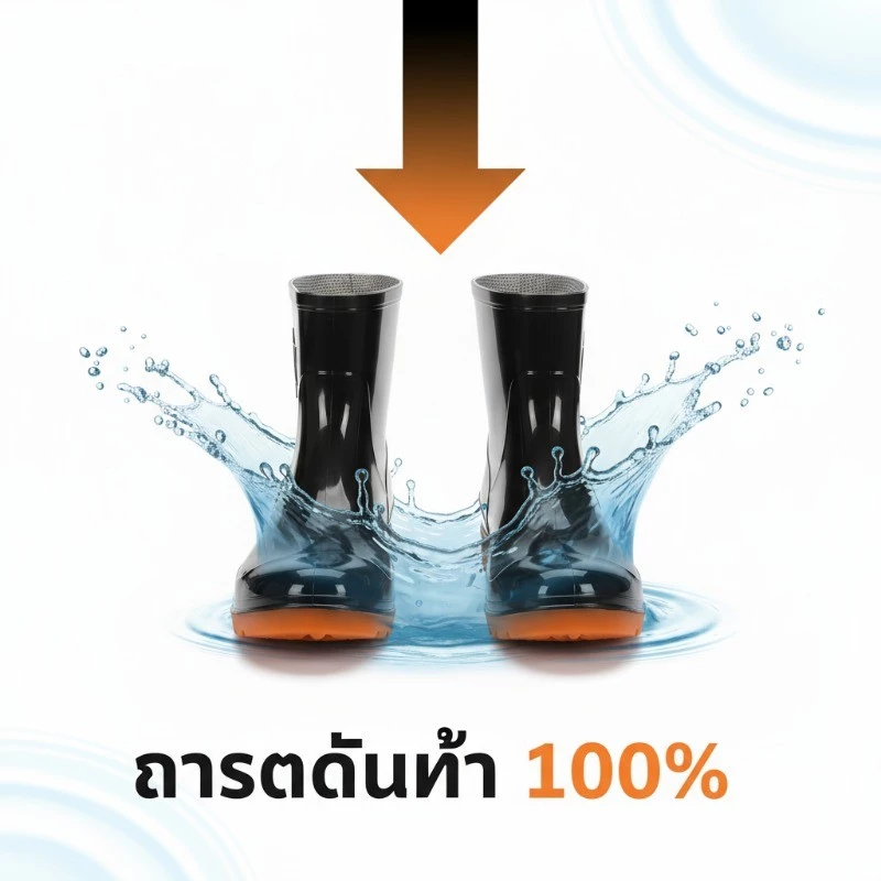 รองเท้าบูทกันฝนผู้ชาย พื้นนุ่มกันลื่น thumbnail 6