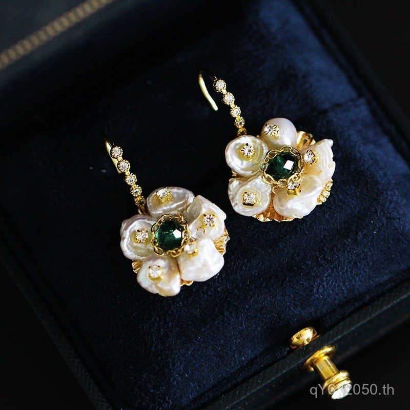 ต่างหูสไตล์บารอกฝรั่งเศสพร้อมไข่มุก แบบดีไซน์ใหม่สำหรับฤดูร้อน QK7Z