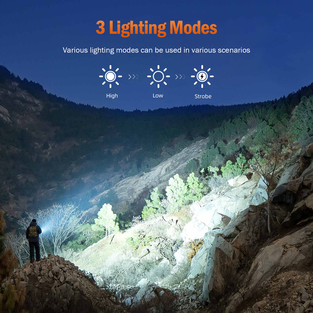 ไฟฉาย SUPERFIRE F3 XPE 3W LED สว่างสูง ซูมได้ ทำงานได้ รีชาร์จ สวิตช์ท้าย แบตเตอรี่ถอดเปลี่ยนได้ — صورة 7