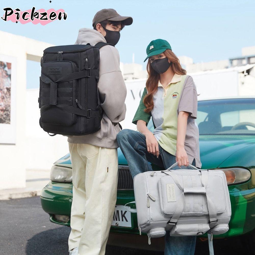 จัดส่งจากประเทศไทย กระเป๋ายิมPICKZEN, Wet Dry Separation Multi-pocket Travel Backpack, กระเป๋าเดินทางกันน้ําความจุขนาดใหญ่กลางแจ้ง