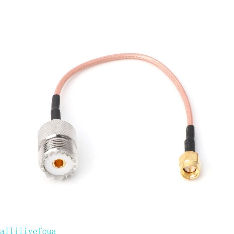 Allilivefoua RG316 สายจัมเปอร์ Pigtail UHF SO239 หญิง PL259 ถึง SMA ชายปลั๊ก Crimp Adapter