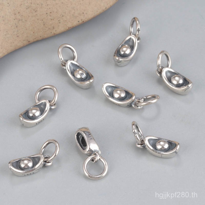 สร้อยคอสไตล์เรโทร S925 พร้อมจี้และสร้อยข้อมือเงินไทย เครื่องประดับเงินสเตอร์ลิงขนาดเล็กแบบ-distresse