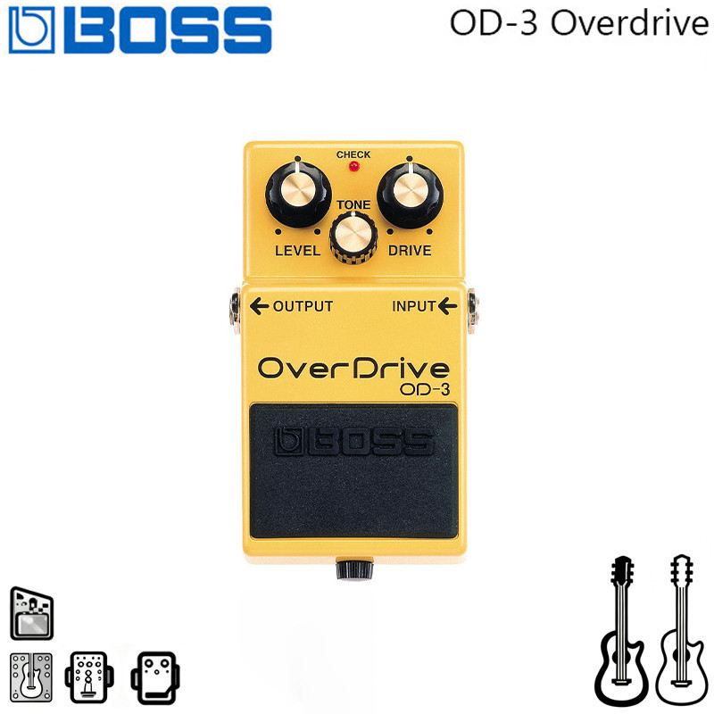 BOSS OD-3 Overdrive Pedal สําหรับกีตาร์และเบสฟรี Bonus Pedal OD 3