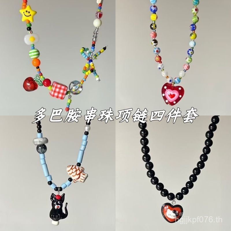 สร้อยคอ Paradise Dopamine Star แบบกระดูกไหปลาร้าสีสันสดใส เหมาะสำหรับฤดูร้อน Y85F