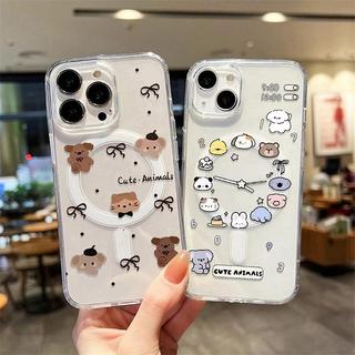 เคส แม่เหล็ก For iPhone 17 11 13 15 14 12 16 Pro Max 17 Air 17 Pro 17 Pro Max เคสแม่เหล็กใสรูใหญ่ Magnetic Case