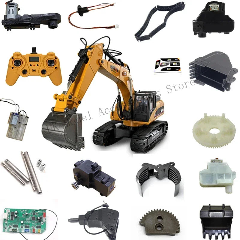Gripper Pickup Hand สําหรับ HUINA 1/14 580 1580 23CH All-metal Excavator หมุนฟันกล่องถังหักหัวอะไหล่ 6WJA