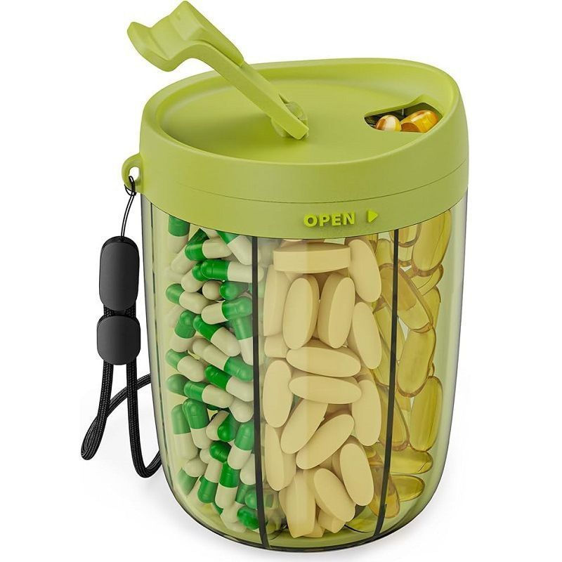 Premium Week7Days6Large Capacity Convenient Food-Grade Plastic Waterproof Compartmentalized Pill Org