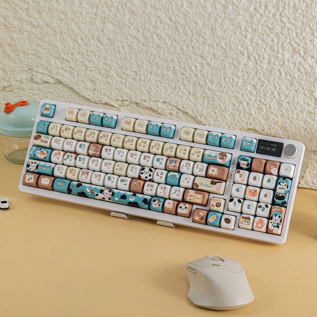 KC98 Pro Thai Wireless Mechanical Keyboard 2.4G/Bluetooth/Wired Connection with Display Knob Numpad 