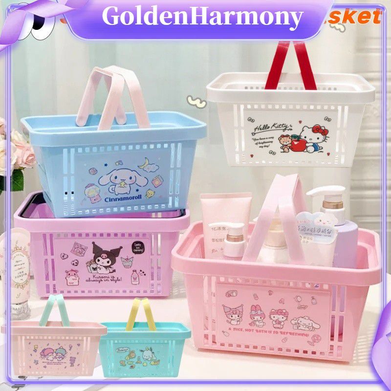 COD❤ ตะกร้าใส่ของใช้ในห้องน้ำ Sanrio ตะกร้าใส่ของใช้ในห้องน้ำ Kuromi กล่องเก็บของตกแต่งบ้านลายการ์ตู