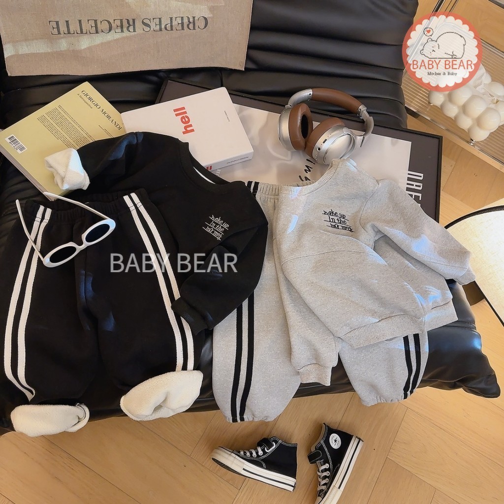 ชุดเด็กกันหนาว เสื้อกันหนาว/ชุดเซ็ต 2 ชิ้น แขนยาว ลุคแฟชั่น Size 80-120