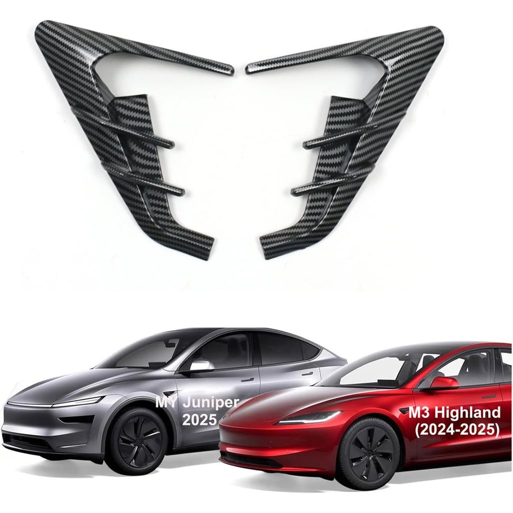 Goodangie00 2Pcak ด้านข้างกล้องตัวบ่งชี้ฝาครอบป้องกัน HW4.0 ตกแต่งใช้งานร่วมกับ Tesla รุ่น 3(2024-20