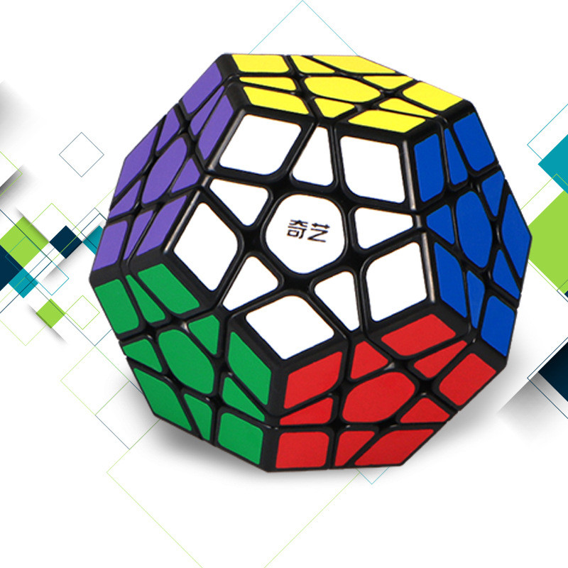 Qiheng ห้า Rubiks Cube สติกเกอร์รุ่น Qiyi ระดับ 3 5 Rubiks Cube 12 Face Rubiks Cube สีดําสีขาว 2BKD