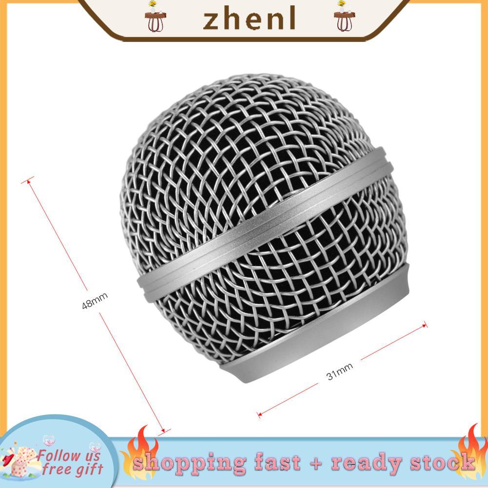 Zhenl ตะแกรงไมโครโฟนโลหะตาข่ายหัวบอลด้านในกรองโฟมสำหรับ SM58S SM58LC BETA58A