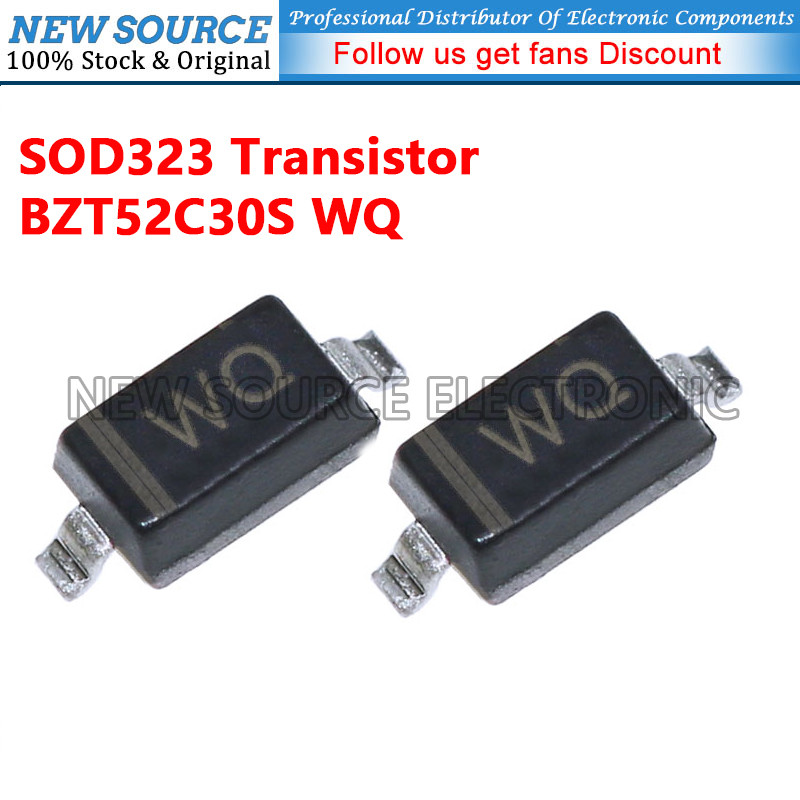 [100-500 ชิ้น] BZT52C30S WQ SOD323 ทรานซิสเตอร์ SMD แรงดันไฟฟ้าเสถียรไดโอดแหล่งใหม่