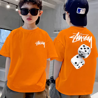 เสื้อเด็ก cotton เสื้อคอกลม ลายพิมพ์แฟชั่น ใส่สบาย เสื้อกีฬา 'AMSSM DICE'
