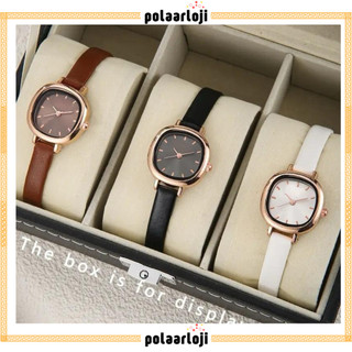 PA Jam Tangan Wanita Pria Couple Polos Casual Dial Segi Fashion Analog Quartz Simple Strap Kulit Pu Leather RM260