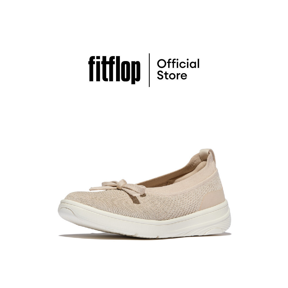 FITFLOP SUPER-Q BOW KNIT BALLET FLATS รองเท้าทรงบัลเล่ต์ผู้หญิง รุ่น JH8-D06 สี BEIGE