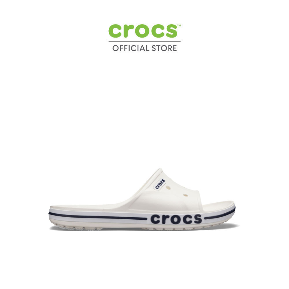 CROCS รองเท้าแตะผู้ใหญ่ BAYABAND SLIDE รุ่น 205392126 - WHITE/NAVY