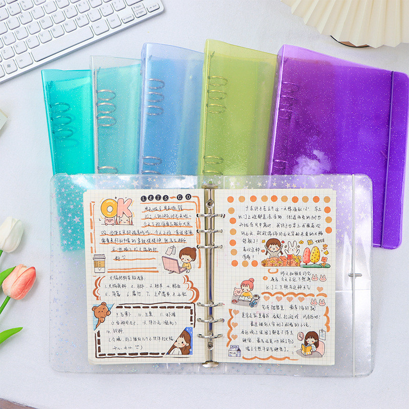 A6 6-แหวน Binder สําหรับหลวม PVC Clear A5 Planner โน้ตบุ๊ค Binder เติมโน้ตบุ๊คสําหรับ 6-แหวน Planner