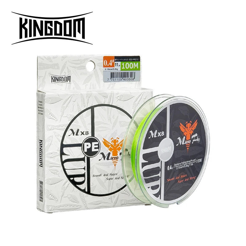 สายปลา kingdom micro fly pe ขนาด 100 ม./150 ม., ความหนัก 9-12 ปอนด์ ทนทาน สำหรับการแคสต์ไกล
