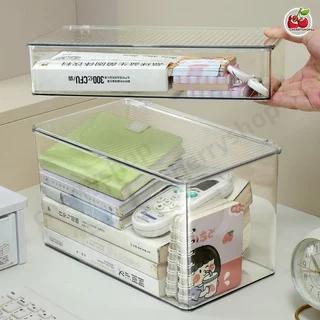 กล่องใส่อเนกประสงค์ แบบฝาเปิด ป้องกันฝุ่น ใช้งานง่าย เหมาะสำหรับโต๊ะทำงานหรือโต๊ะเครื่องแป้ง