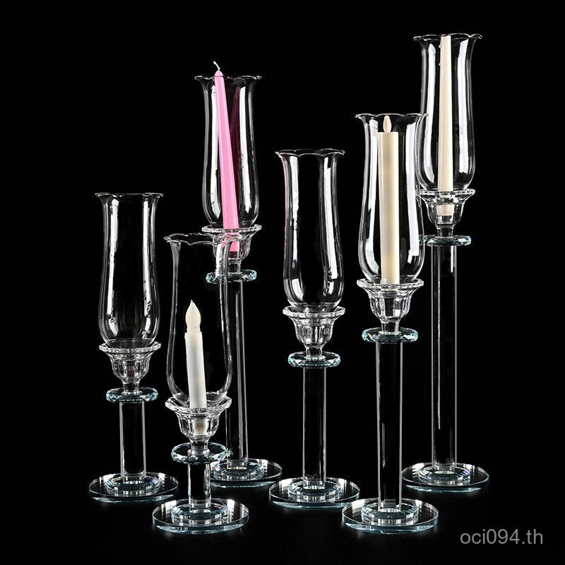 เชิงเทียนโคมไฟประดิษฐ์หัตถกรรมงานแต่งงานสูง Borosilicate เชิงเทียนแก้วจัดเลี้ยงตกแต่งเชิงเทียนตกแต่ง